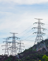 Image showing Power distribution tower