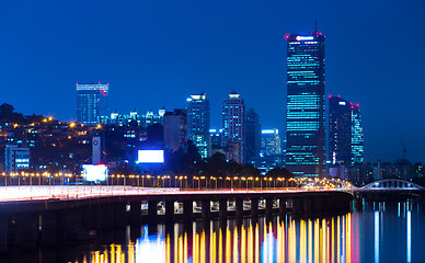 Image showing Seoul skyline at night