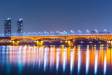 Image showing Urban city in Seoul at night