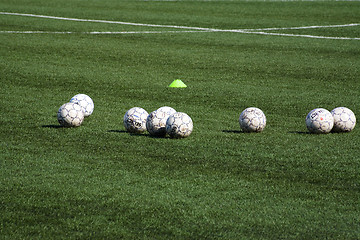 Image showing Soccer balls