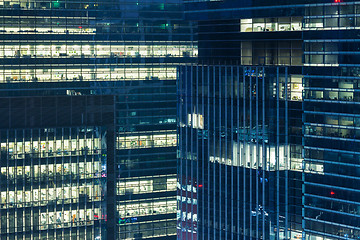 Image showing Modern office building at night