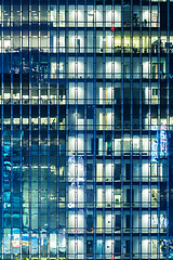 Image showing Modern office building at night