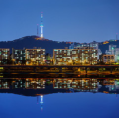 Image showing Seoul city at night