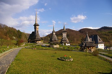 Image showing Wooden Churchs  Birsana Monastery , Maramures,Transylvania, Romania