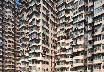 Image showing Overcrowded residential building in Hong Kong