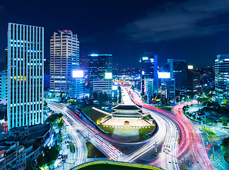 Image showing Seoul skyline at night