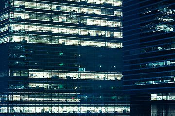 Image showing Modern office at night