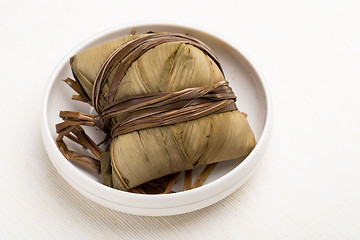 Image showing Chinese cuisine bamboo rice dumpling