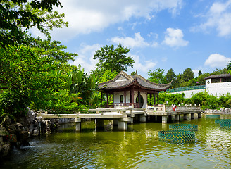 Image showing Traditional chinese pavilion in garden