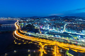 Image showing Seoul cityscape at night