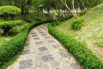 Image showing Stone path in chinese garden