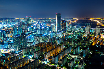 Image showing Seoul skyline at night