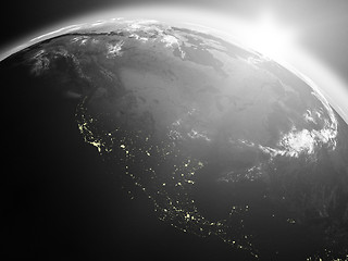 Image showing Sunrise over North America