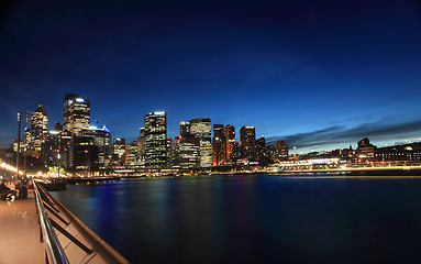 Image showing Twilight cityscape Sydney Circular Quay Australia