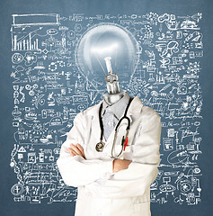 Image showing Lamp Head Doctor Man With Stethoscope