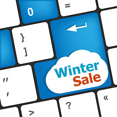 Image showing winter sale on computer keyboard key button