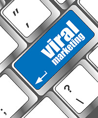 Image showing viral marketing word on computer keyboard key