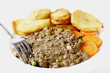 Image showing Minced beef and peas dinner high key