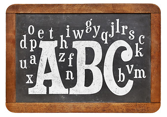 Image showing ABC and alphabet on blackboard