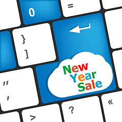 Image showing Computer keyboard with holiday key - new year sale