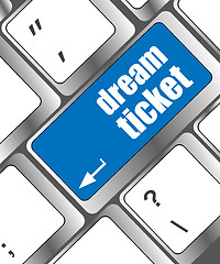 Image showing dream ticket button on computer keyboard key