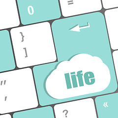 Image showing Life key in place of enter key - social concept