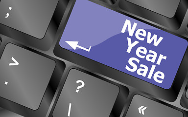 Image showing Computer keyboard with holiday key - new year sale
