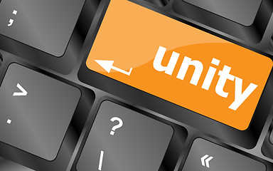 Image showing unity word on computer keyboard pc key