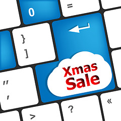 Image showing Computer keyboard with holiday key - xmas sale