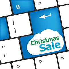 Image showing christmas sale on computer keyboard key button