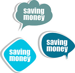 Image showing saving money. Set of stickers, labels, tags. Business banners