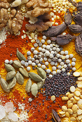 Image showing Nuts pulses and spices