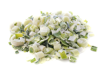 Image showing  frozen leeks