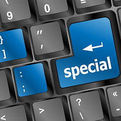 Image showing special offer button on computer keyboard