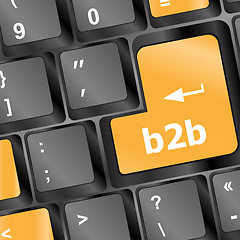 Image showing word b2b on digital keyboard key