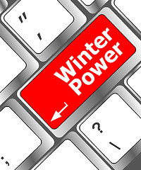 Image showing winter power on computer keyboard key button