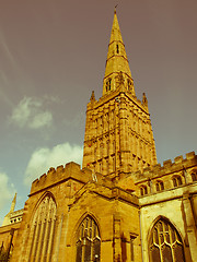 Image showing Retro looking Holy Trinity Church, Coventry