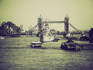 Image showing Vintage sepia River Thames in London