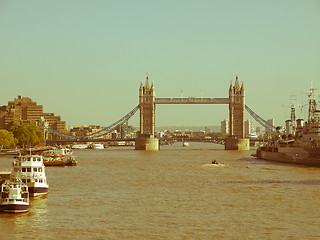 Image showing Retro looking Tower Bridge, London