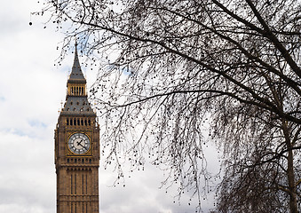 Image showing Big Ben with tree in London