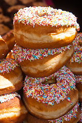 Image showing Group of glazed donuts