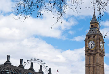 Image showing Big Ben and the London Eye