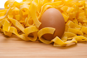 Image showing homemade egg pasta on a cutting board