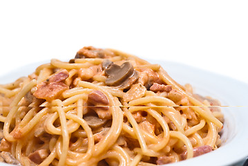 Image showing Spaghetti with mushrooms