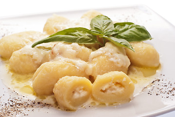 Image showing Gnocchi stuffed with four cheeses