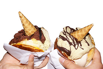 Image showing brioche and ice cream