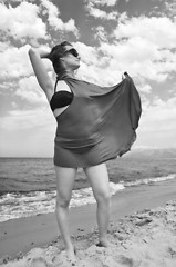 Image showing Young woman relaxing on the beach 