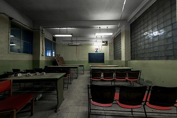 Image showing Abandoned conference room of a school