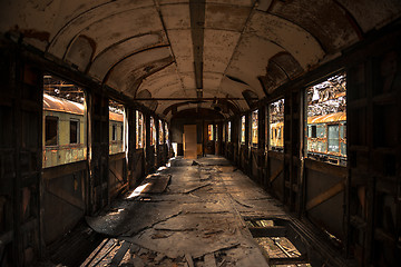 Image showing Messy vehicle interior with lights