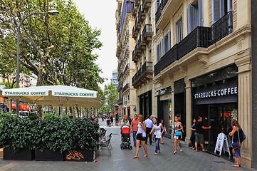 Image showing Starbucks Coffee in Barcelona